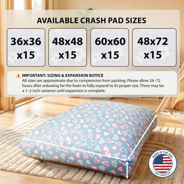 English Elm Sensory Crash Pad Fleece Foam Fill Landing Mat for Kids Jump Play Gym Use Light Baby Blue B181P528602