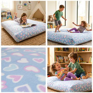 English Elm Sensory Crash Pad Fleece Foam Fill Landing Mat for Kids Jump Play Gym Use Light Baby Blue B181P528602