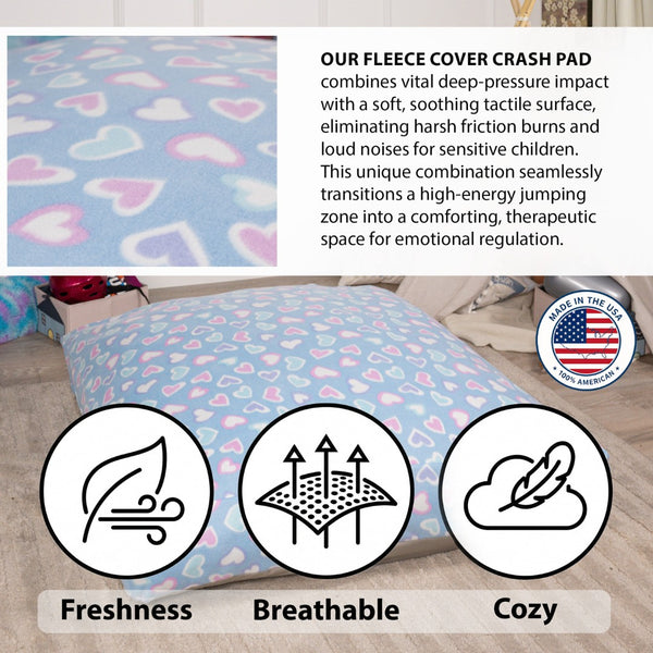 English Elm Sensory Crash Pad Fleece Foam Fill Landing Mat for Kids Jump Play Gym Use Light Baby Blue B181P528602