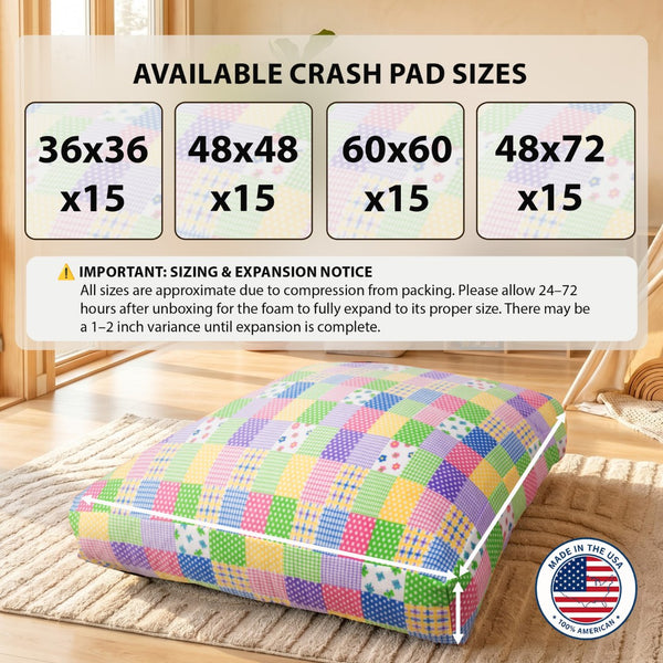 English Elm Sensory Crash Pad Fleece Foam Fill Landing Mat for Kids Jump Play Gym Use Pattern B181P528603