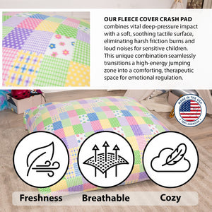 English Elm Sensory Crash Pad Fleece Foam Fill Landing Mat for Kids Jump Play Gym Use Pattern B181P528603