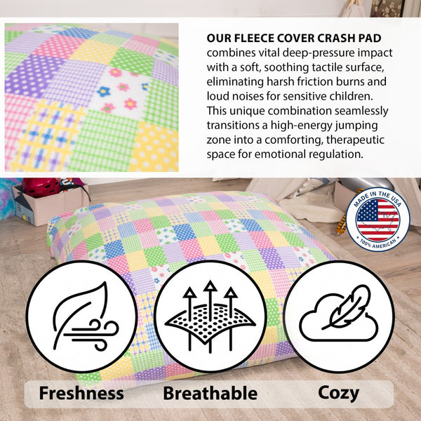 English Elm Sensory Crash Pad Fleece Foam Fill Landing Mat for Kids Jump Play Gym Use Pattern B181P528603