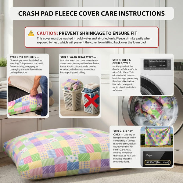 English Elm Sensory Crash Pad Fleece Foam Fill Landing Mat for Kids Jump Play Gym Use Pattern B181P528603