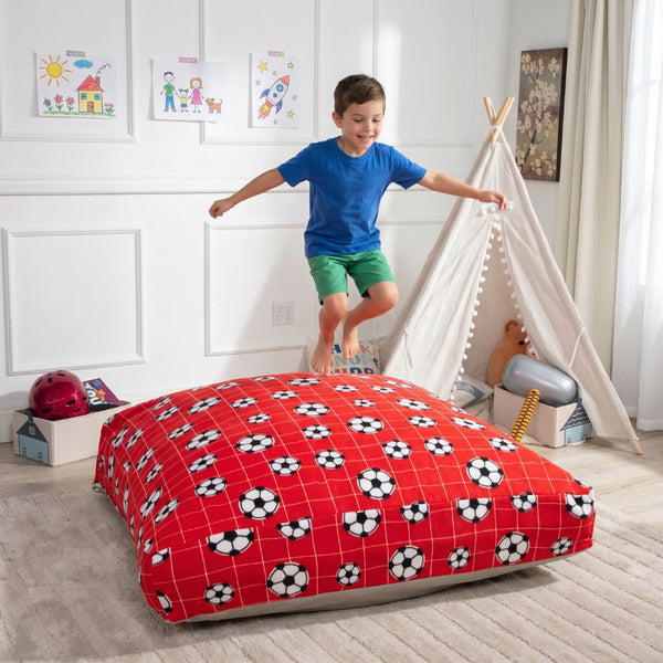 English Elm Sensory Crash Pad Fleece Foam Fill Landing Mat for Kids Jump Play Gym Use Red B181P528604