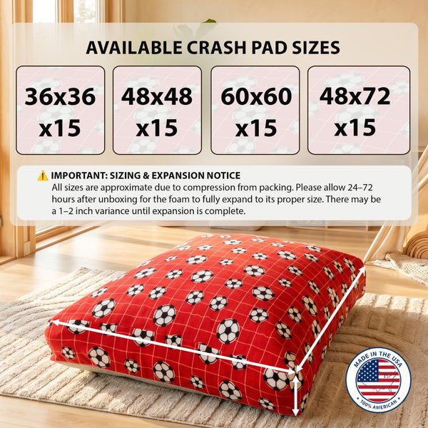 English Elm Sensory Crash Pad Fleece Foam Fill Landing Mat for Kids Jump Play Gym Use Red B181P528604