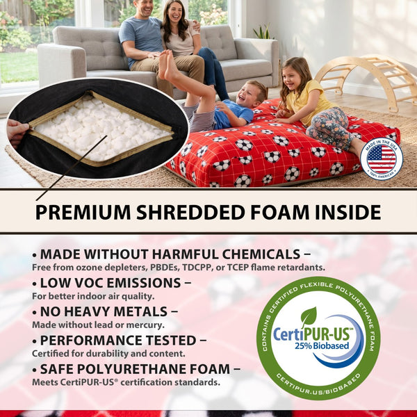 English Elm Sensory Crash Pad Fleece Foam Fill Landing Mat for Kids Jump Play Gym Use Red B181P528604