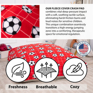 English Elm Sensory Crash Pad Fleece Foam Fill Landing Mat for Kids Jump Play Gym Use Red B181P528604
