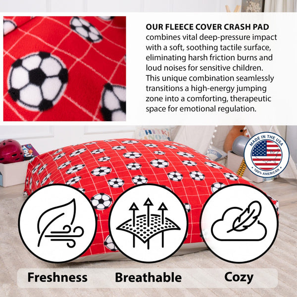 English Elm Sensory Crash Pad Fleece Foam Fill Landing Mat for Kids Jump Play Gym Use Red B181P528604