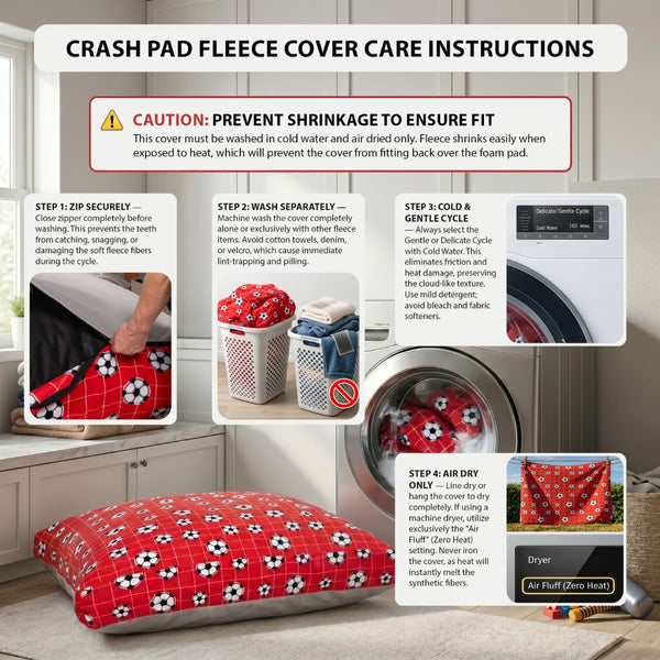English Elm Sensory Crash Pad Fleece Foam Fill Landing Mat for Kids Jump Play Gym Use Red B181P528604