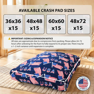English Elm Sensory Crash Pad Fleece Foam Fill Landing Mat for Kids Jump Play Gym Use Blue+Red B181P528605