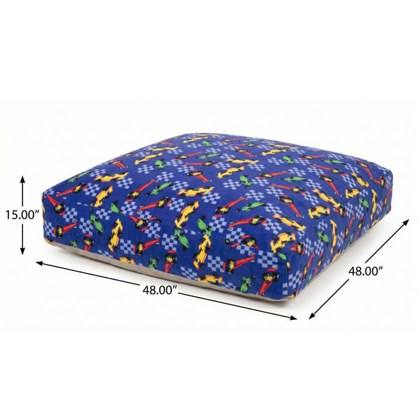 English Elm Sensory Crash Pad Soft Fleece Kids Play Mat with Dense Foam Fill and Washable Cover Blue Cars B181P528609