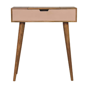 English Elm Solid Mango Wood Compact Vanity with Foldable Mirror Four Compartments Nordic Style B182P186208