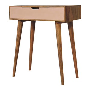 English Elm Solid Mango Wood Compact Vanity with Foldable Mirror Four Compartments Nordic Style B182P186208