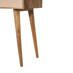 English Elm Solid Mango Wood Compact Vanity with Foldable Mirror Four Compartments Nordic Style B182P186208