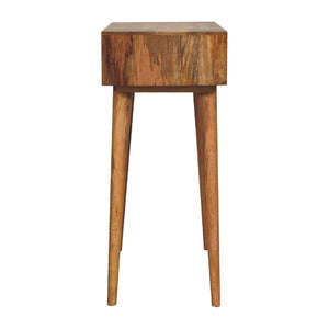 English Elm Solid Mango Wood Compact Vanity with Foldable Mirror Four Compartments Nordic Style B182P186208