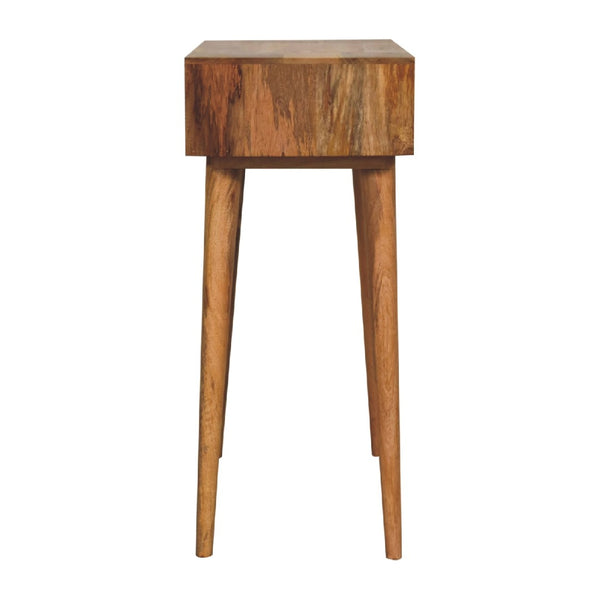English Elm Solid Mango Wood Compact Vanity with Foldable Mirror Four Compartments Nordic Style B182P186208