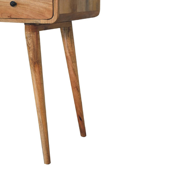 English Elm Solid Mango Wood Writing Desk with Brass Knob Drawer and Nordic Tapered Legs B182P186293