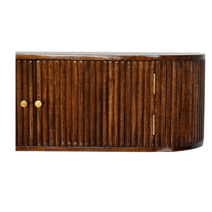 English Elm Solid Mango Wood Floating Nightstand with Drawer and Open Shelf for Modern Bedrooms B182P279156