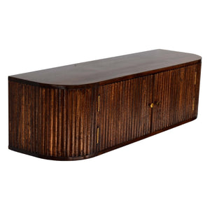 English Elm Solid Mango Wood Floating Nightstand with Drawer and Open Shelf for Modern Bedrooms B182P279156