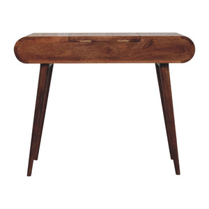 English Elm Solid Mango Wood Vanity Table with Foldable Mirror Nordic Legs Bedroom Storage B182P279226