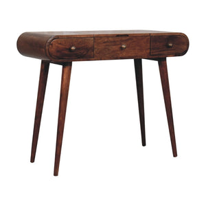 English Elm Solid Mango Wood Vanity Table with Foldable Mirror Nordic Legs Bedroom Storage B182P279226