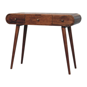 English Elm Solid Mango Wood Vanity Table with Foldable Mirror Nordic Legs Bedroom Storage B182P279226