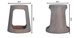 English Elm Solid Mango Wood Open Frame Side Table with Hand Finished Acid Wash Grain Texture B182P284343
