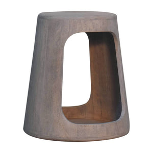 English Elm Solid Mango Wood Open Frame Side Table with Hand Finished Acid Wash Grain Texture B182P284343