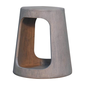 English Elm Solid Mango Wood Open Frame Side Table with Hand Finished Acid Wash Grain Texture B182P284343