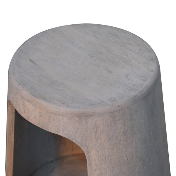 English Elm Solid Mango Wood Open Frame Side Table with Hand Finished Acid Wash Grain Texture B182P284343