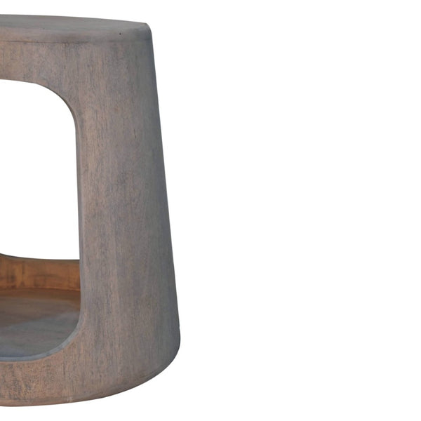 English Elm Solid Mango Wood Open Frame Side Table with Hand Finished Acid Wash Grain Texture B182P284343