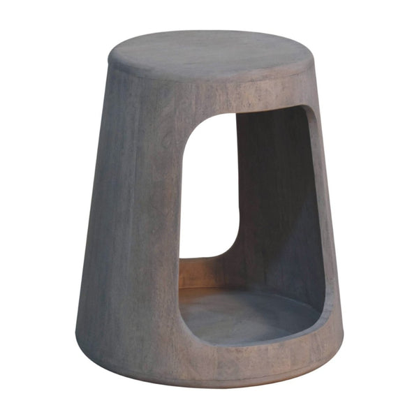 English Elm Solid Mango Wood Open Frame Side Table with Hand Finished Acid Wash Grain Texture B182P284343