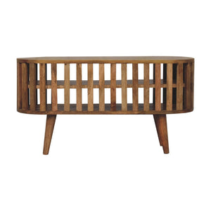 English Elm Solid Mango Wood Media Shelf Unit Two Open Shelves Japandi Style Living Room B182P284368