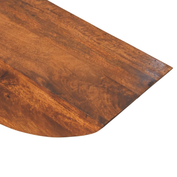 English Elm Solid Mango Wood Crescent Wall Shelf Handcrafted Sculptural Display for Any Room B182P291655