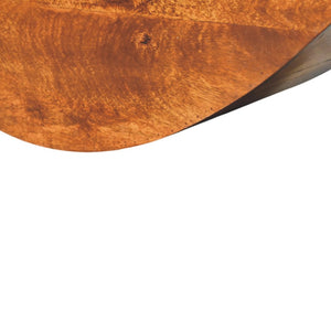 English Elm Solid Mango Wood Crescent Wall Shelf Handcrafted Sculptural Display for Any Room B182P291655
