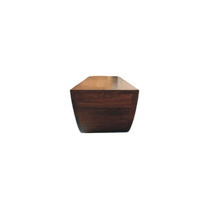 English Elm Solid Mango Wood Crescent Wall Shelf Handcrafted Sculptural Display for Any Room B182P291655