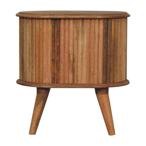 English Elm Solid Mango Wood Nightstand Scandinavian Style 3 Drawer Bedside with Ball Feet B182P294953