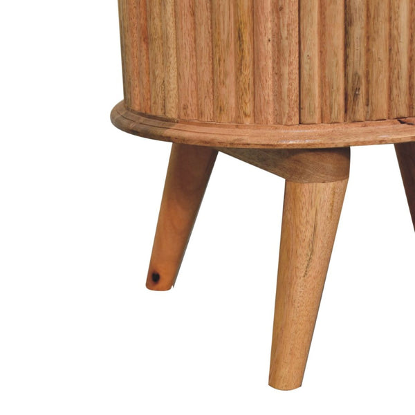 English Elm Solid Mango Wood Nightstand Scandinavian Style 3 Drawer Bedside with Ball Feet B182P294953