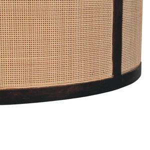 English Elm Solid Mango Wood Round Coffee Table Woven Rattan Bohemian Living Room Accent B182P372116