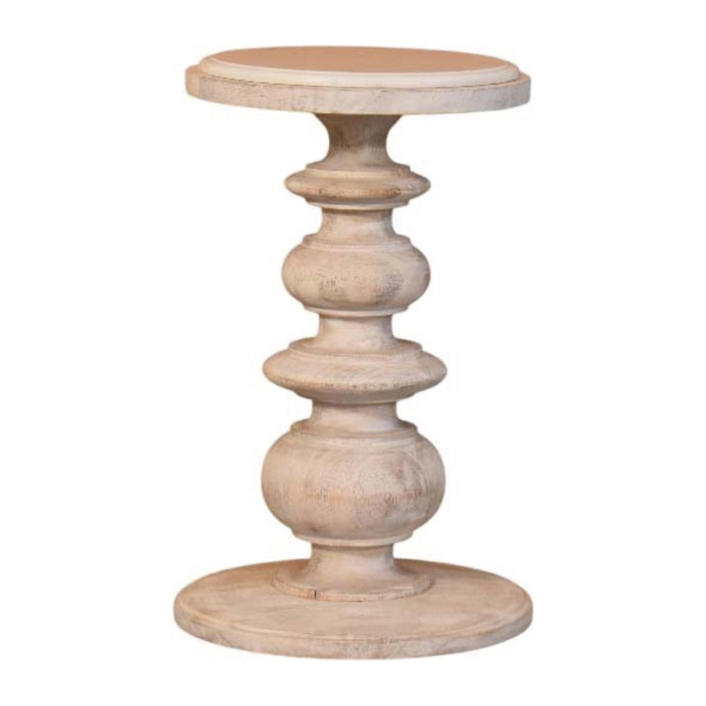 English Elm Solid Mango Wood and Marble Top Accent Table for Living Room Bedroom or Entryway B182P372118