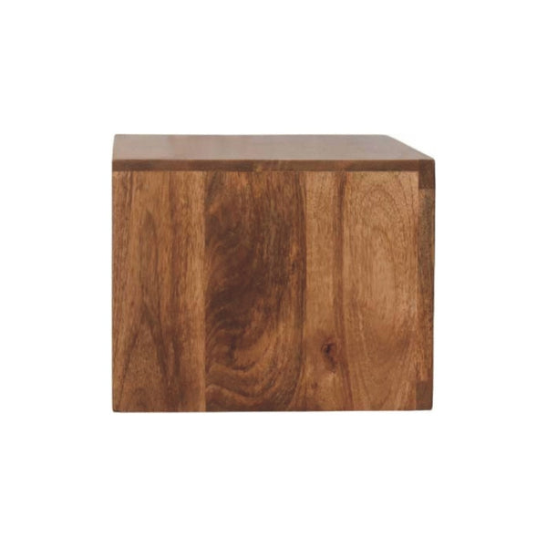 English Elm Solid Mango Wood Floating Nightstand with Drawer and Shelf for Rustic Bedrooms B182P372182