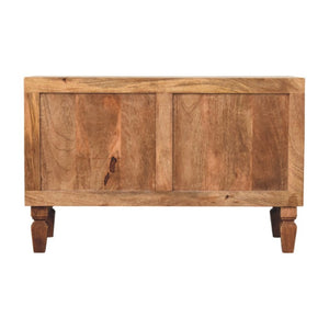 English Elm Solid Mango Wood Shoe Storage Bench with Two Drawers and Open Shelf for Entryway B182P372184