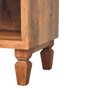 English Elm Solid Mango Wood Shoe Storage Bench with Two Drawers and Open Shelf for Entryway B182P372184