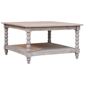 English Elm Solid Mango Wood Round Coffee Table Woven Rattan Bohemian Living Room Accent Acid Wash B182P391936