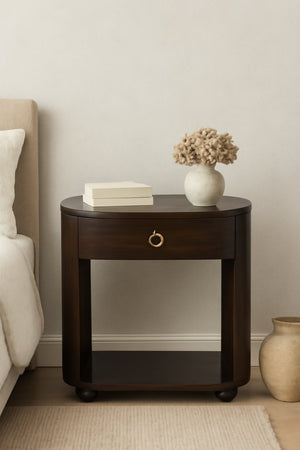 English Elm Artisan Furniture Monroe Mango Wood Nightstand Handcrafted Carbon Ash Bedroom Accent B182P433896