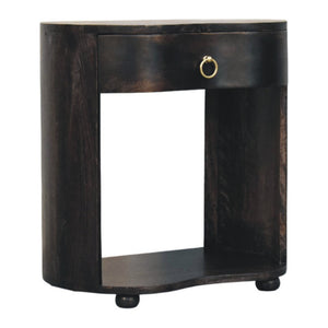 English Elm Artisan Furniture Monroe Mango Wood Nightstand Handcrafted Carbon Ash Bedroom Accent B182P433896
