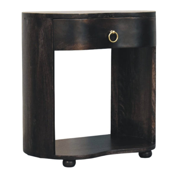 English Elm Artisan Furniture Monroe Mango Wood Nightstand Handcrafted Carbon Ash Bedroom Accent B182P433896