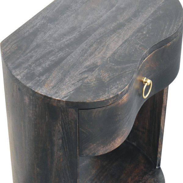 English Elm Artisan Furniture Monroe Mango Wood Nightstand Handcrafted Carbon Ash Bedroom Accent B182P433896