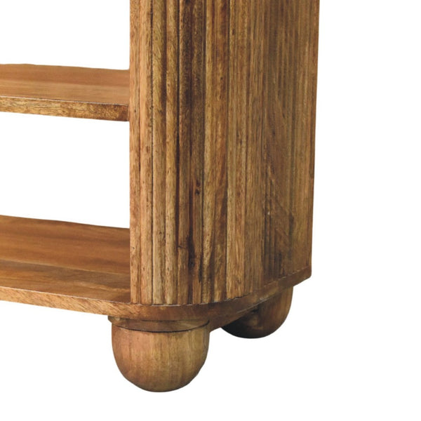 English Elm Artisan Furniture Mango Wood Shoe Cabinet with Marble Top Golden Teak Entryway B182P435784