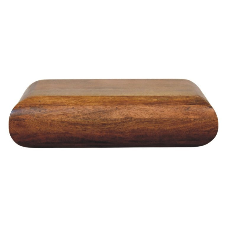 English Elm Artisan Furniture Mango Wood Floating Nightstand Shelf with Amber Oak Finish B182P436710